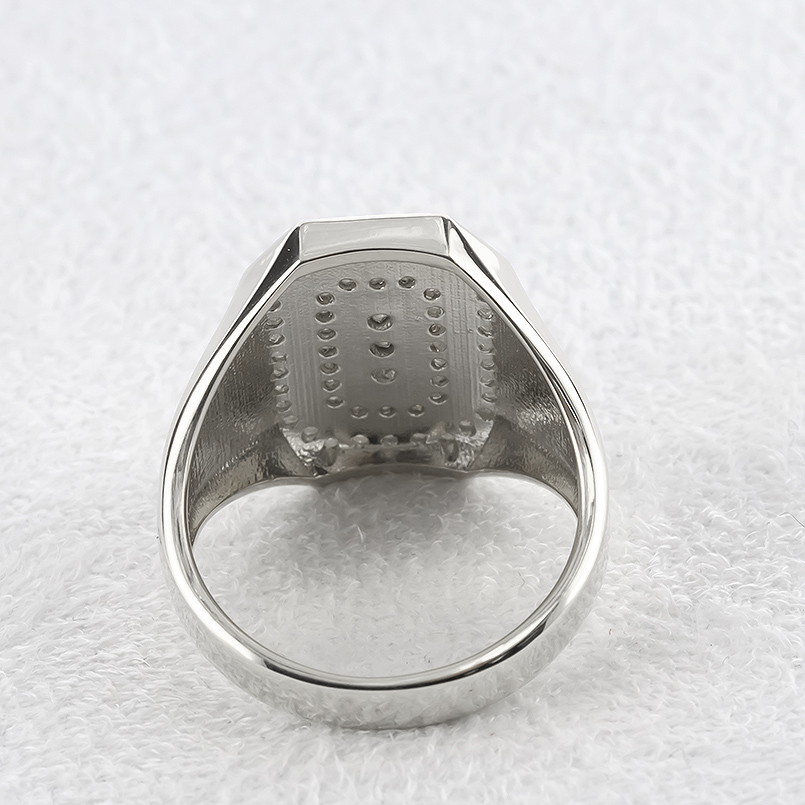 シルバー リング 印台 ダイヤモンド 0.62ct メンズ 幅広 太め sv925 指輪 ダイヤ シンプル カレッジリング おしゃれ 人気 送料無料 セール saleの画像
