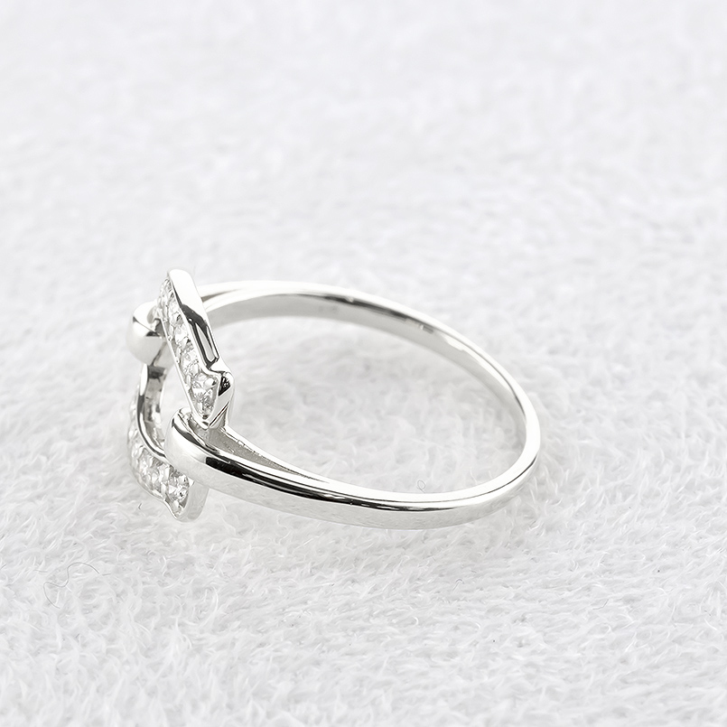 プラチナ リング ダイヤモンド 0.2ct 馬蹄 レディース お守り 指輪 pt900 ホースシュー 蹄鉄 ダイヤ 婚約指輪 ピンキーリング 送料無料 セールの画像