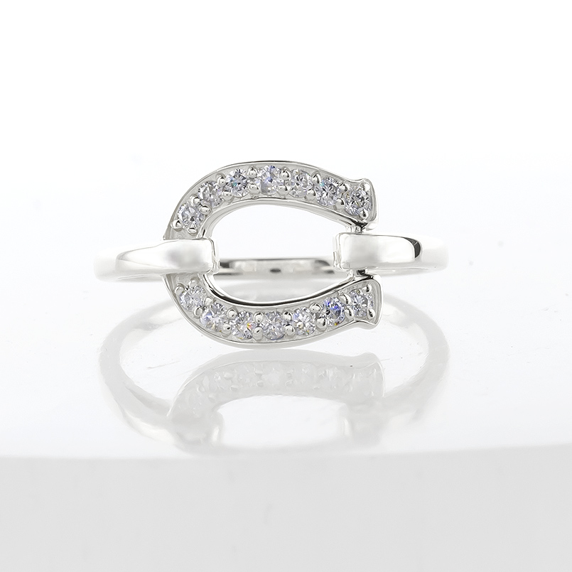 プラチナ リング ダイヤモンド 0.2ct 馬蹄 レディース お守り 指輪 pt900 ホースシュー 蹄鉄 ダイヤ 婚約指輪 ピンキーリング 送料無料 セールの画像