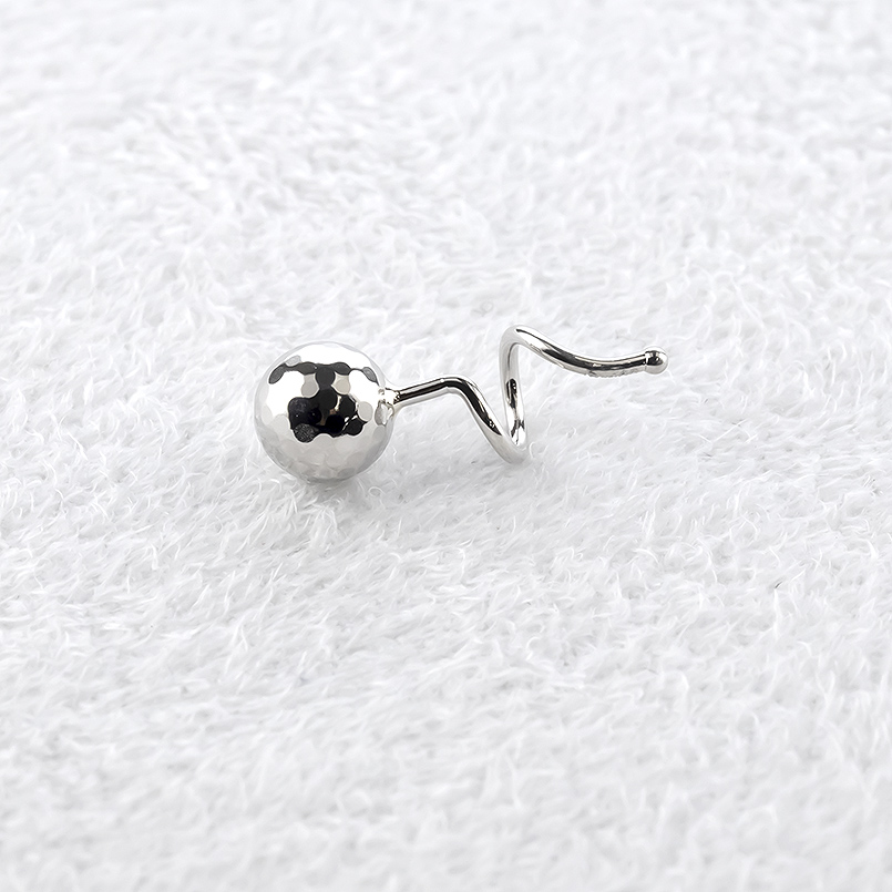 プラチナ ピアス 5ミリ 丸玉 片耳 メンズ pt900 ミラーボール 簡単装着 キャッチのいらないピアス キャッチナッシャー シンプル あすつく 送料無料 セール saleの画像
