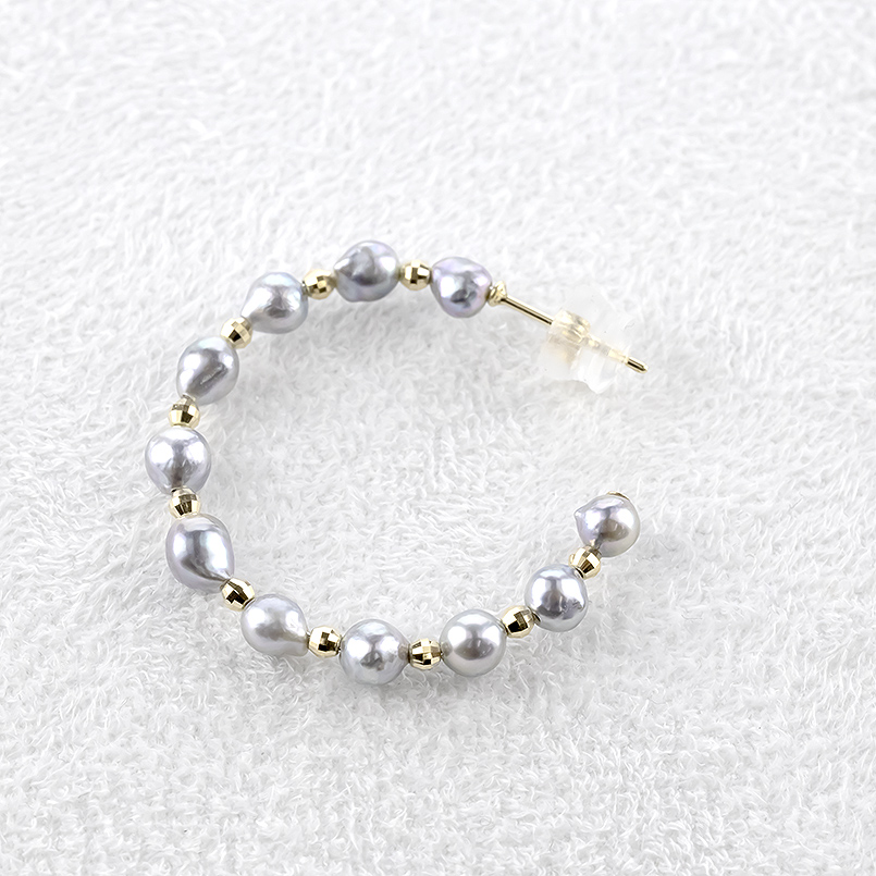 18金 フープピアス 真珠 パール ゴールド 18k ピアス フープ ペア 大ぶり 南洋ケシパール ミラーボール フォーマル あすつく 男女兼用 送料無料 セール saleの画像