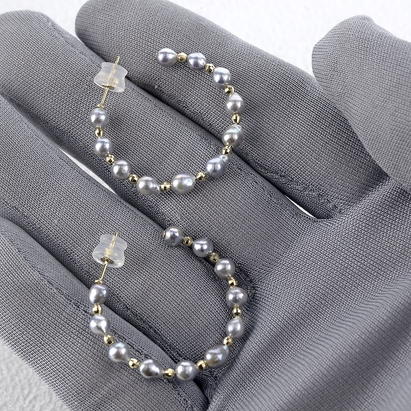 18金 フープピアス 真珠 パール ゴールド 18k ピアス フープ ペア 大ぶり 南洋ケシパール ミラーボール フォーマル あすつく 男女兼用 送料無料 セール saleの画像