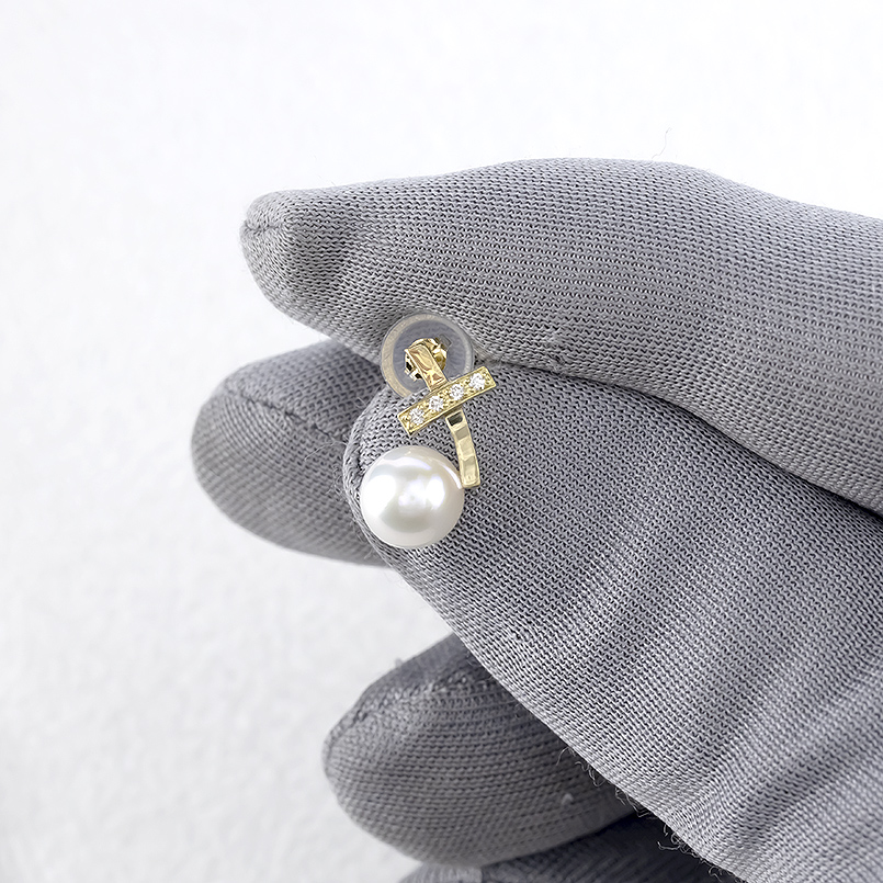 18金 ピアス パール 真珠 ダイヤモンド レディース クロス ペア 揺れる ゆれる ゴールド 18k アコヤ あこや真珠 フォーマル あすつく 送料無料 セール saleの画像