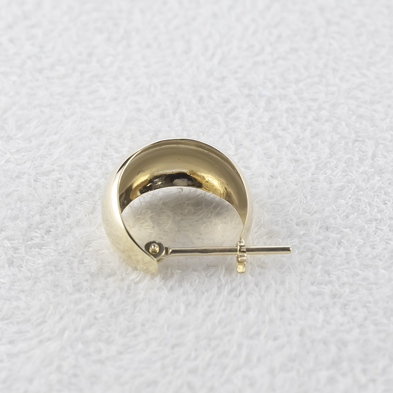 ゴールド フープピアス 月甲 ピアス レディース 幅 7ミリ10k 幅広 ペア フープ リング 月形 三日月 シンプル おしゃれ 人気 あすつく 送料無料 セール saleの画像