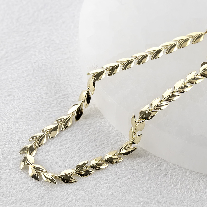 18金 ブレスレット 幅広 太め リーフ レディース アジャスター チェーン 19cm ゴールド 18k 地金 女性 春 夏 シンプル おしゃれ あすつく 送料無料 セール saleの画像