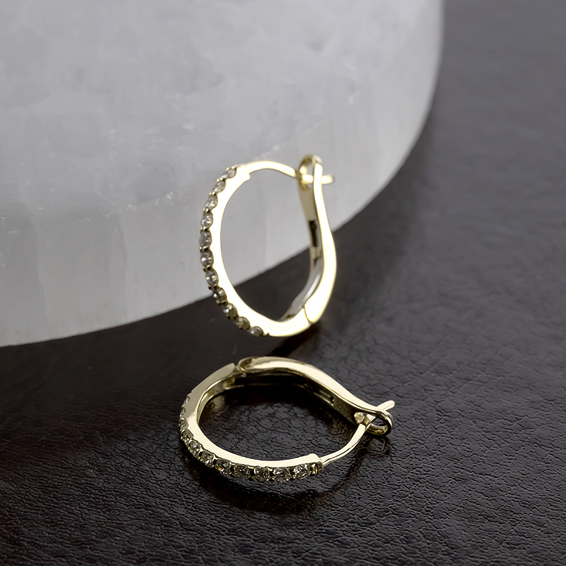 18金 フープピアス ダイヤモンド 0.3ct 大きめ ゴールド 18k 中折れ式 貫通式 フープ 大ぶり シンプル おしゃれ あすつく 男女兼用 送料無料 セール saleの画像