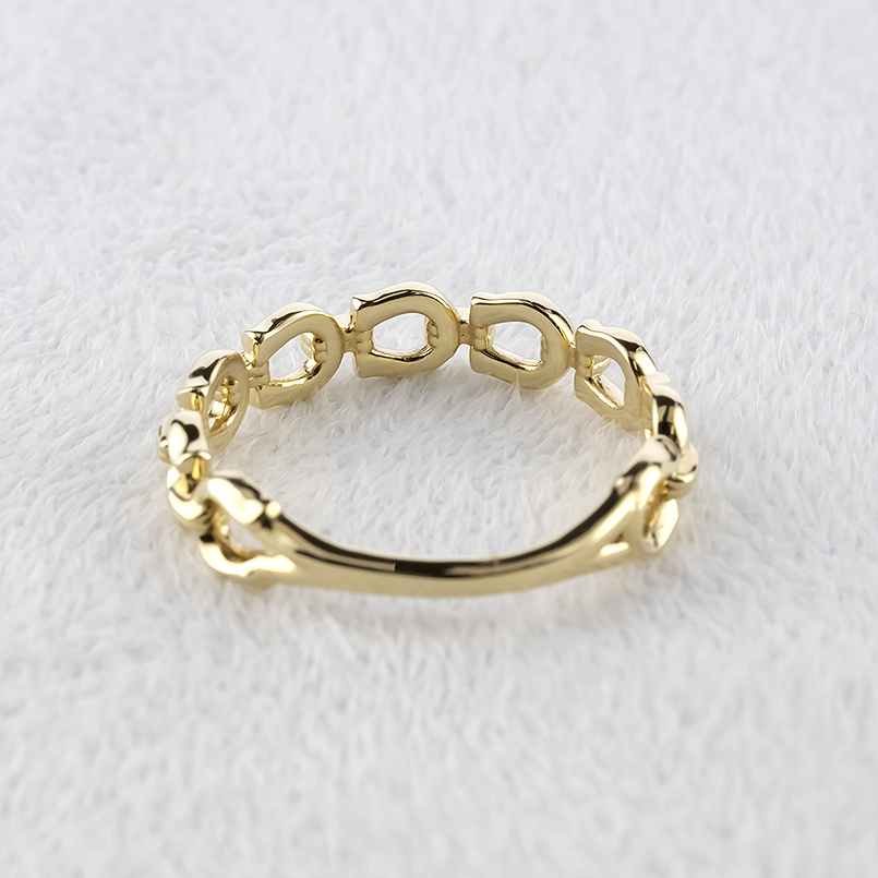 18金 リング 馬蹄 メンズ お守り 指輪 ゴールド 18K 金 蹄鉄 ホースシュー 地金 ピンキーリング 婚約指輪 シンプル 人気 おしゃれ セール saleの画像