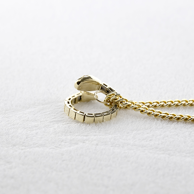 18金 ネックレス ダイヤモンド 蛇 スパイラル メンズ 喜平用 ペンダントトップ お守り ゴールド 18k トップ へび ヘビ スネーク あすつく 送料無料 セール saleの画像