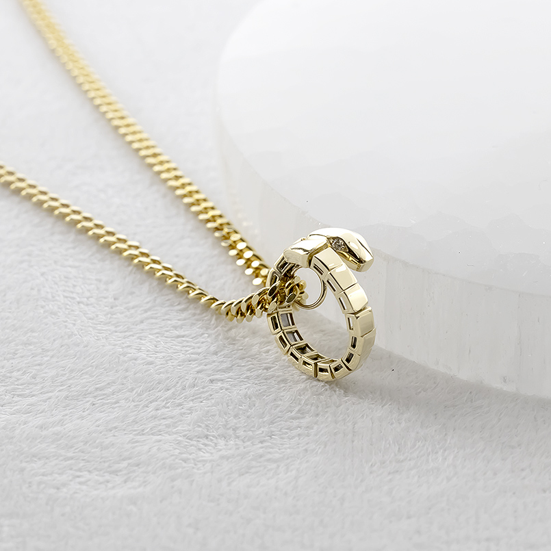 18金 ネックレス ダイヤモンド 蛇 スパイラル メンズ 喜平用 ペンダントトップ お守り ゴールド 18k トップ へび ヘビ スネーク あすつく 送料無料 セール saleの画像