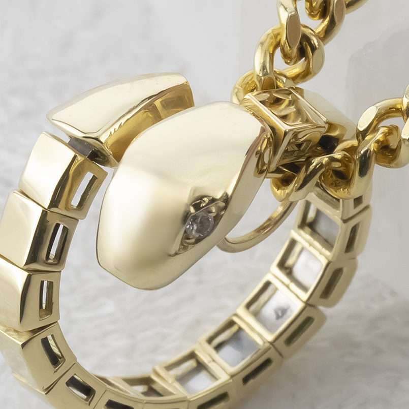 18金 ネックレス ダイヤモンド 蛇 スパイラル メンズ 喜平用 ペンダントトップ お守り ゴールド 18k トップ へび ヘビ スネーク あすつく 送料無料 セール saleの画像