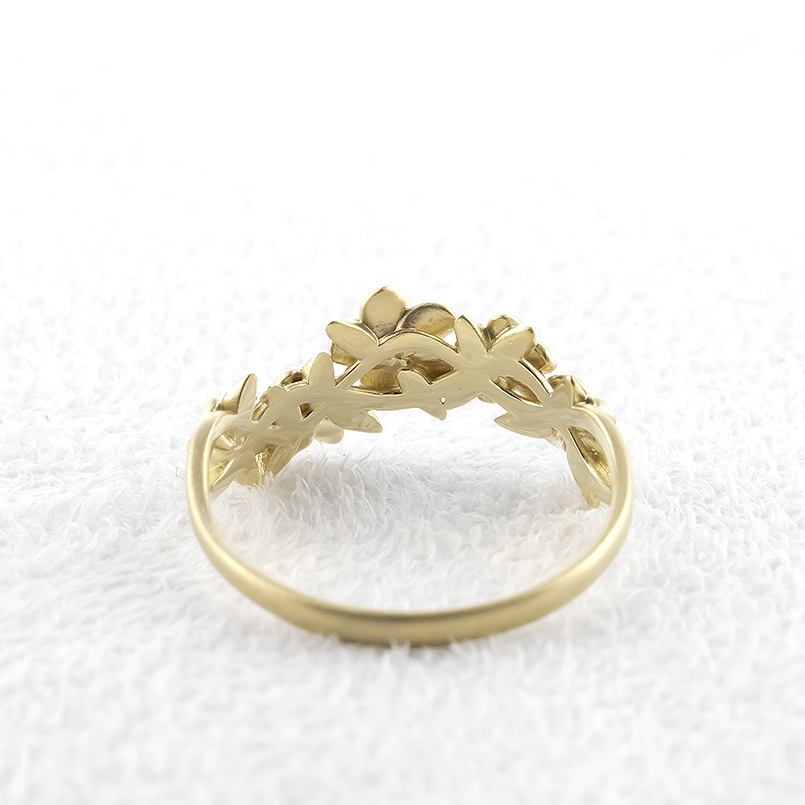 18金 リング ハワイアンジュエリー ゴールド 18k プルメリア 花 普段使い 婚約指輪 ピンキーリング イエローゴールドk18 男女兼用 送料無料 セール saleの画像
