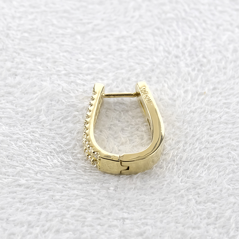 18金 フープピアス ダイヤモンド 0.24ct ゴールド 18k 中折れバネ式 ピアス フープ ペア イエローゴールドk18 男女兼用 あすつく 送料無料 セール saleの画像