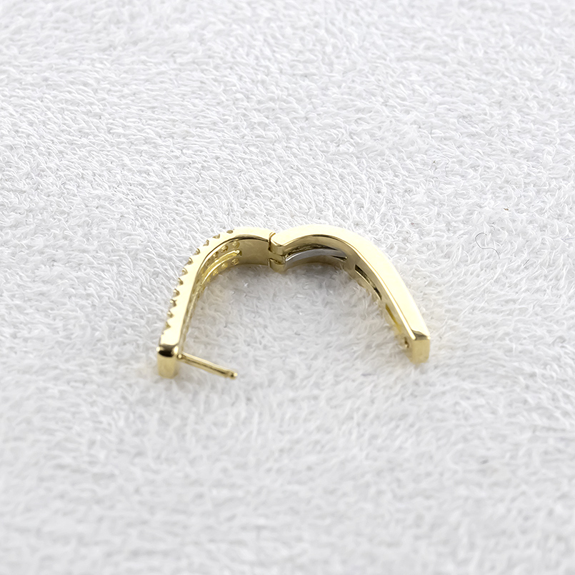 18金 フープピアス ダイヤモンド 0.24ct ゴールド 18k 中折れバネ式 ピアス フープ ペア イエローゴールドk18 男女兼用 あすつく 送料無料 セール saleの画像