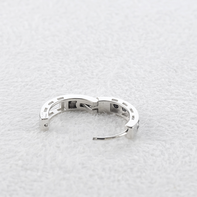 プラチナ フープピアス ブラックダイヤモンド 0.10ct メンズ 片耳 中折れ式 普段使い pt900 リング ピアス シンプル 人気 あすつく 送料無料 セール saleの画像