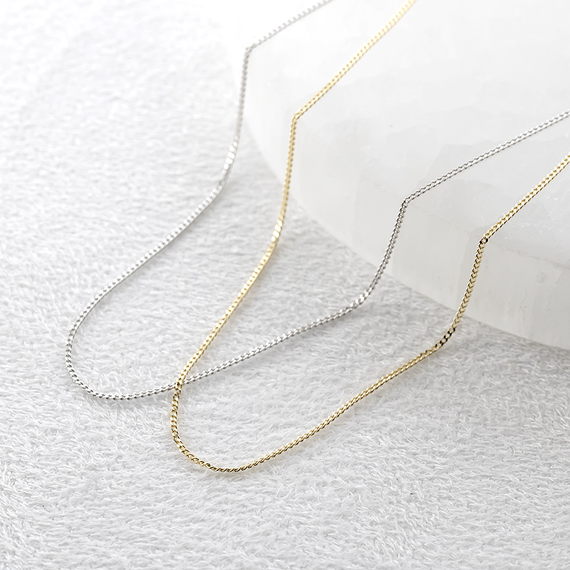 プラチナ 18金 ネックレス 2本セット レディース チェーンのみ 45cm スライド式 アジャスター ゴールド 18K pt850 レクタカーブ あすつく 送料無料 セール SALE