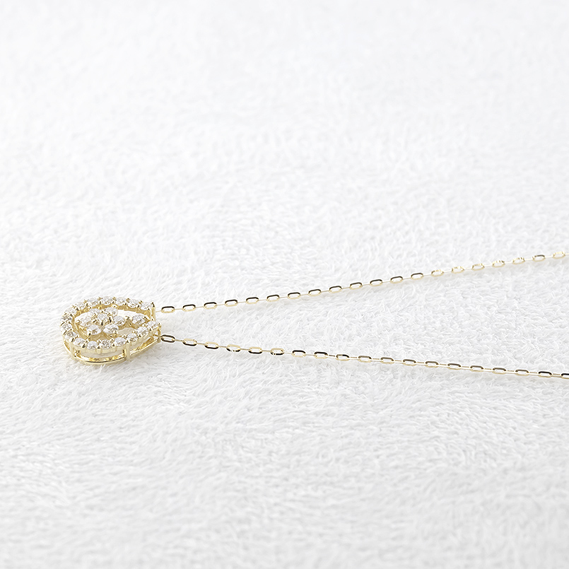 18金 馬蹄 ネックレス ダイヤモンド ペンダントトップ ピンスルー 45cm ゴールド 18k お守り ホースシュー 蹄鉄 男女兼用 あすつく 送料無料 セール saleの画像