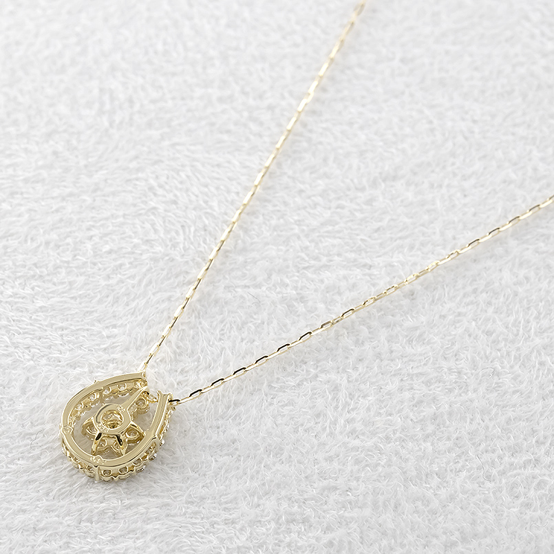 ジュエリー工房アトラス 18金 馬蹄 ネックレス ダイヤモンド