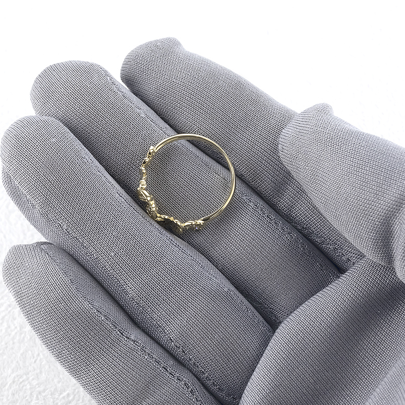 18金 クローバー リング ダイヤモンド レディース 13号 太め お守り 四つ葉 ゴールド 18k 指輪 ピンキーリング 婚約指輪 あすつく 人気 送料無料 セール saleの画像