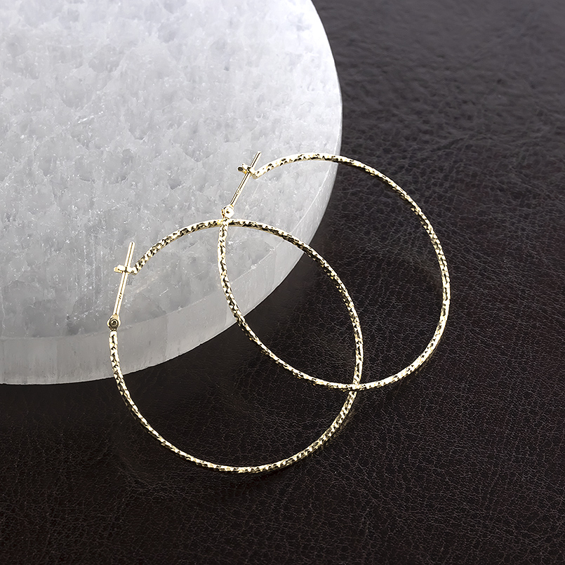 18金 フープピアス 大ぶり ゴールド 18k フープ ペア 大きめ イエローゴールドk18 地金 シンプル おしゃれ 人気 あすつく 男女兼用 送料無料 セール saleの画像