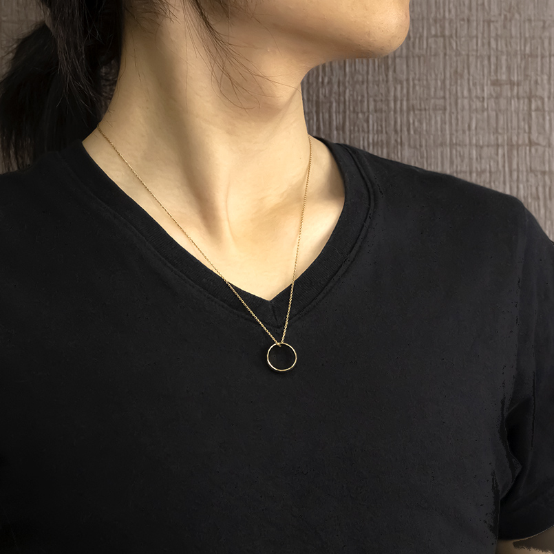 18金 ネックレス ペンダントトップ カット メンズ 選べる デザイン ゴールド 18k サークル リング 幾何学模様 ペンダントヘッド 人気 送料無料 セール saleの画像
