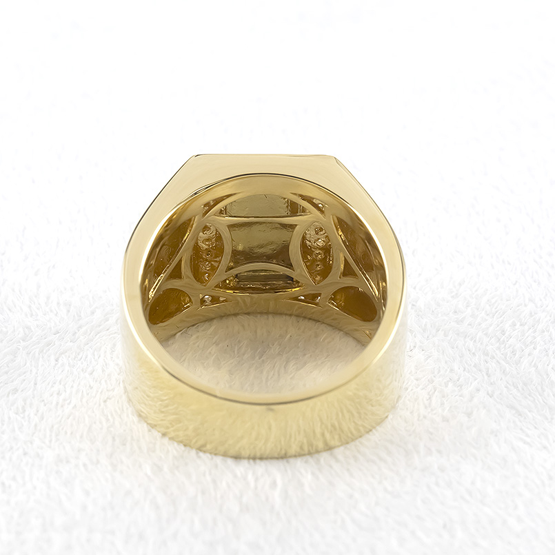 ジュエリー工房アトラス 18金 印台 リング ダイヤモンド 0.26ct メンズ