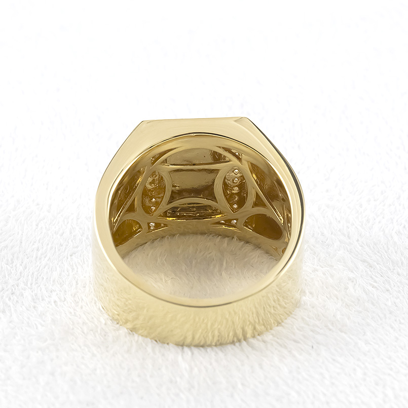 ジュエリー工房アトラス 18金 印台 リング ダイヤモンド 0.26ct メンズ