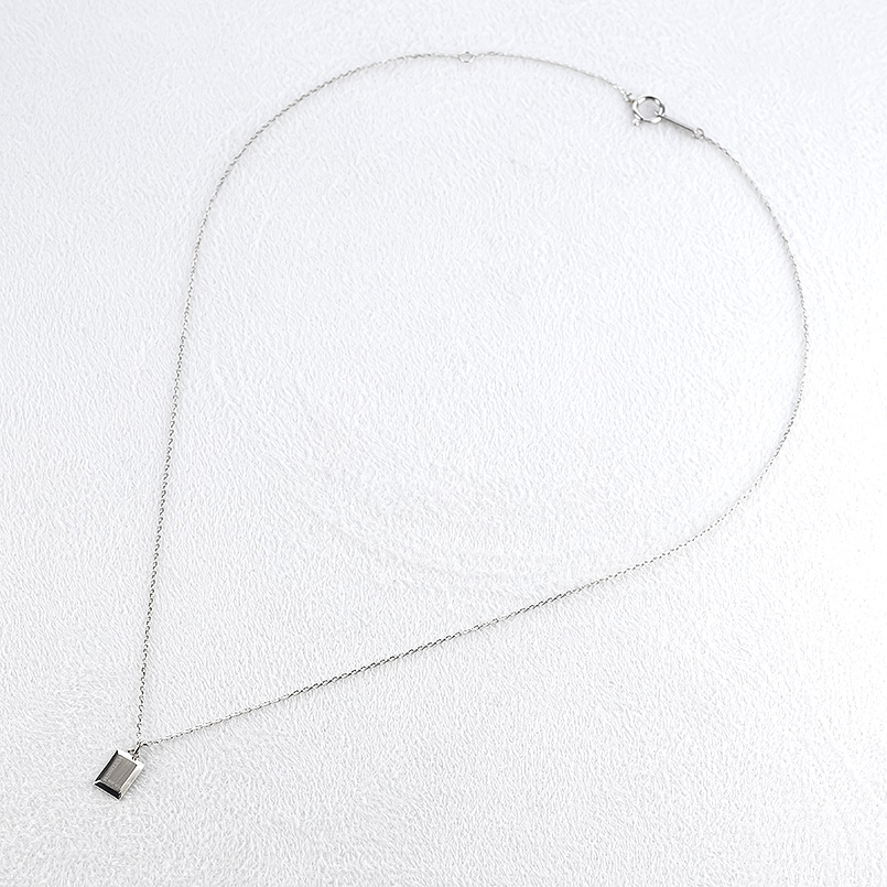 プラチナ ネックレス pt999 レディース インゴット型 ペンダントトップ 純プラチナ プレート 小ぶり 華奢 小 チェーン シンプル 人気 あすつく 送料無料 saleの画像