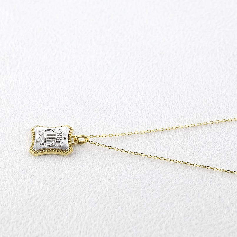 純金 プラチナ ネックレス pt999 レリーフ柄 ペンダントトップ レディース コンビ 金 ゴールド 24k 純プラチナ ハープ トップ ゴールド 送料無料 セール saleの画像