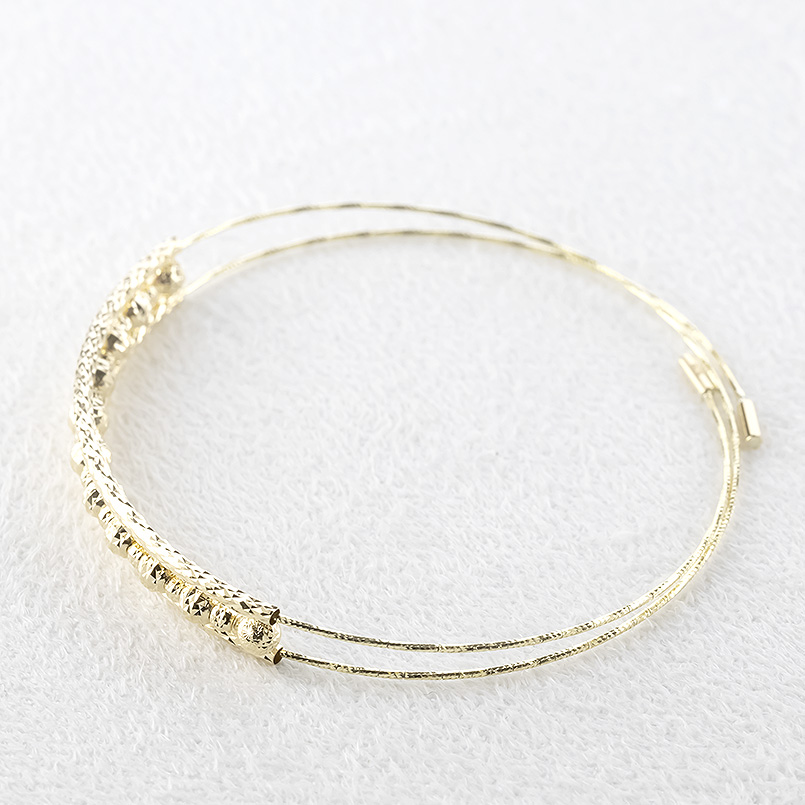 18金 ブレスレット バングル レディース 形状記憶 ２連 簡単着脱 ゴールド 18k フリーサイズ イエローゴールドk18 人気 おしゃれ あすつく 送料無料 セール saleの画像