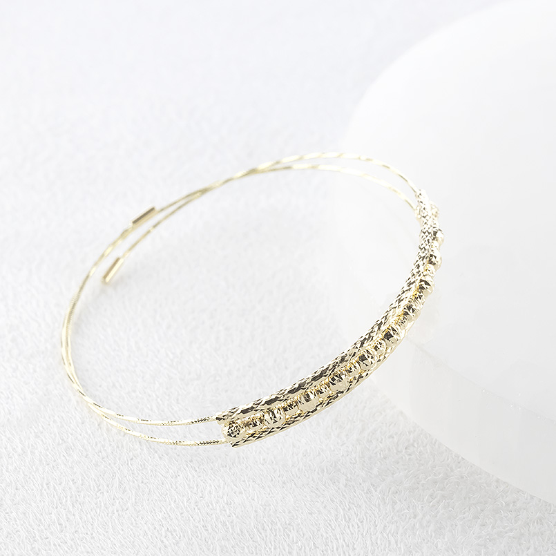 18金 ブレスレット バングル レディース 形状記憶 ２連 簡単着脱 ゴールド 18k フリーサイズ イエローゴールドk18 人気 おしゃれ あすつく 送料無料 セール saleの画像