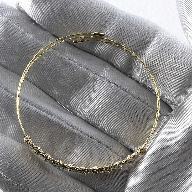18金 ブレスレット バングル レディース 形状記憶 ２連 簡単着脱 ゴールド 18k フリーサイズ イエローゴールドk18 人気 おしゃれ あすつく 送料無料 セール saleの画像