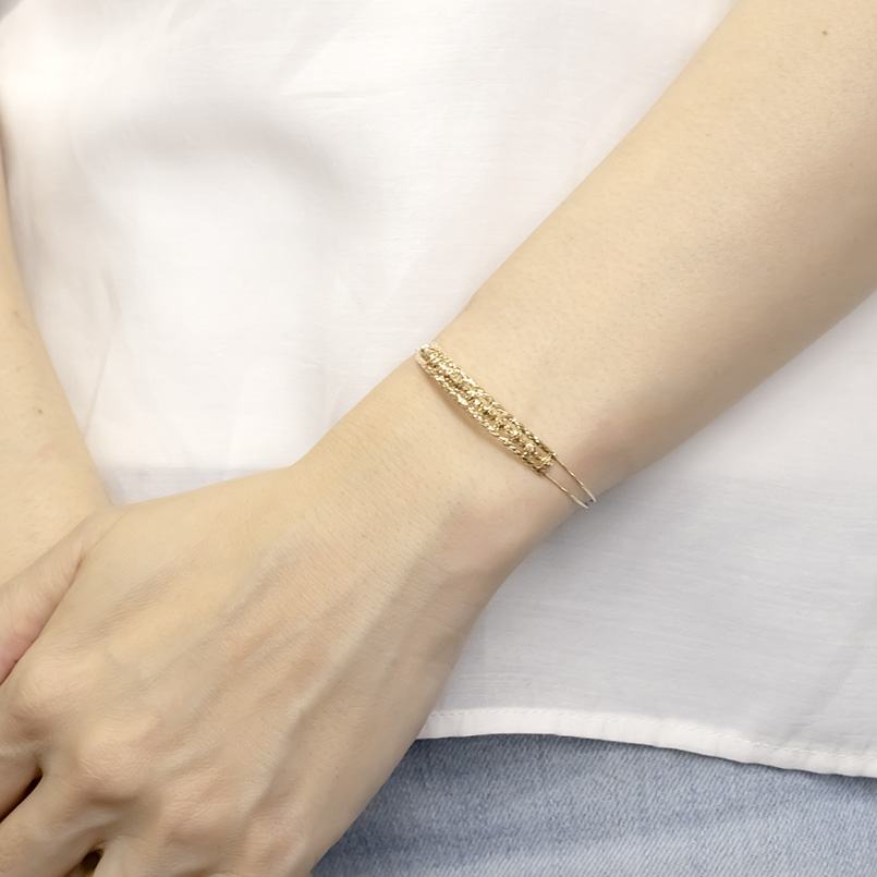 18金 ブレスレット バングル レディース 形状記憶 ２連 簡単着脱 ゴールド 18k フリーサイズ イエローゴールドk18 人気 おしゃれ あすつく 送料無料 セール saleの画像