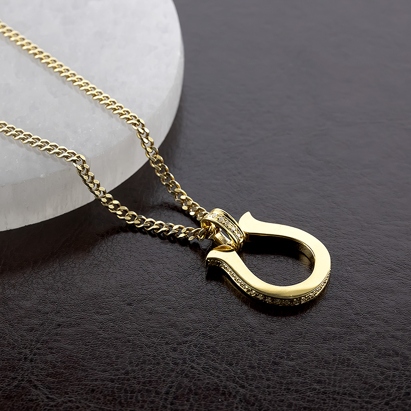 ジュエリー工房アトラス 18金 馬蹄 ネックレス ダイヤモンド