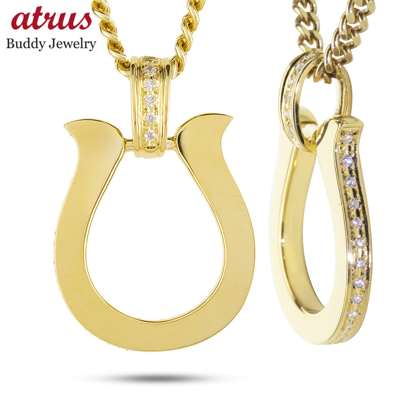 ジュエリー工房アトラス 18金 馬蹄 ネックレス ダイヤモンド