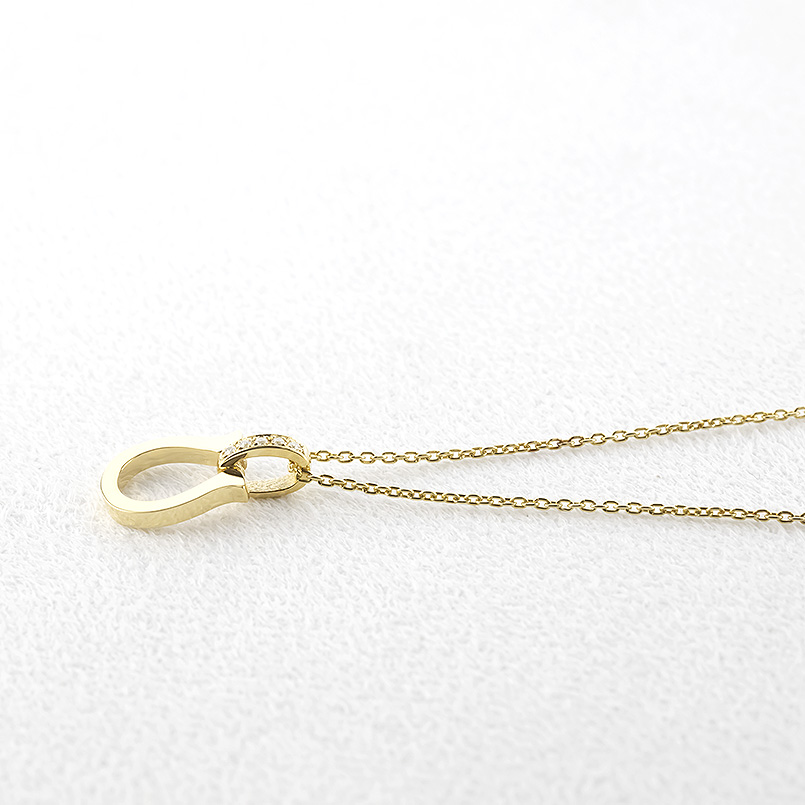 18金 馬蹄 ネックレス ダイヤモンド ペンダントトップ メンズ ホースシュー 蹄鉄 ゴールド 18k シンプル おしゃれ 人気 スタンダード あすつく 送料無料 saleの画像
