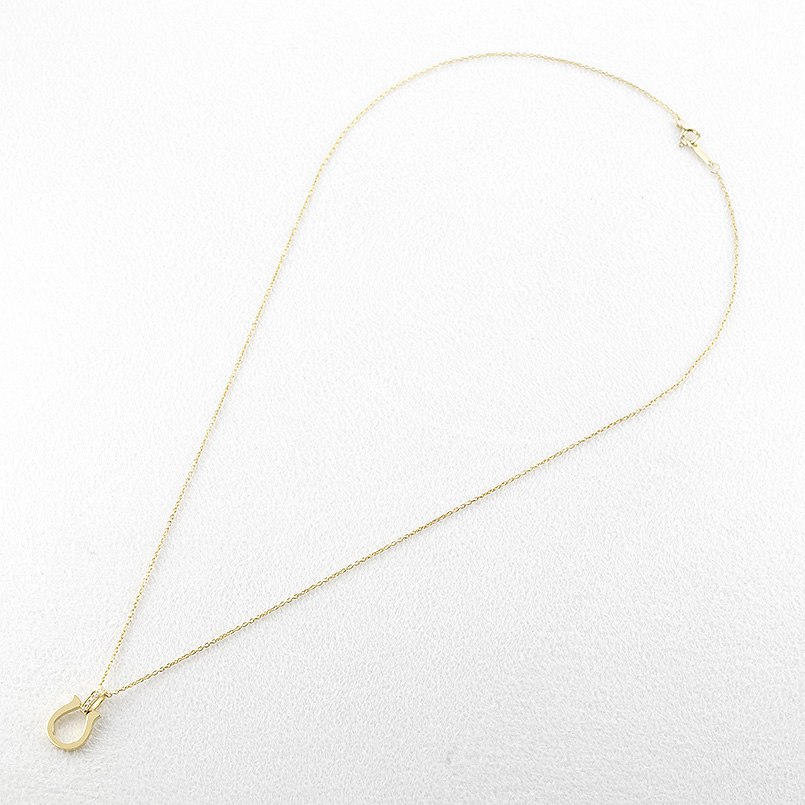 18金 馬蹄 ネックレス ダイヤモンド ペンダントトップ メンズ ホースシュー 蹄鉄 ゴールド 18k シンプル おしゃれ 人気 スタンダード あすつく 送料無料 saleの画像