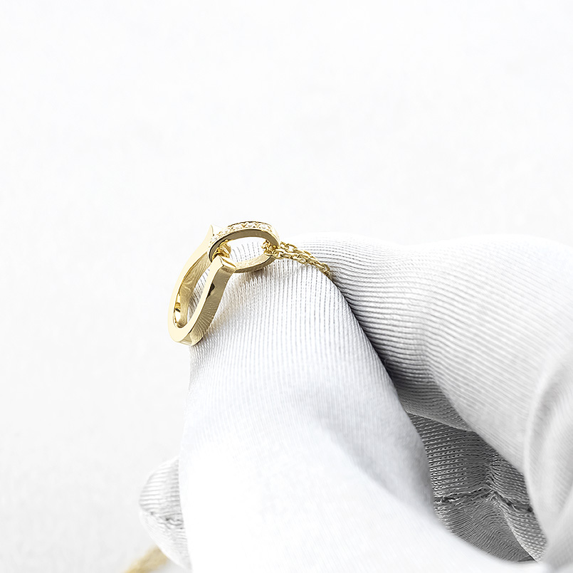 18金 馬蹄 ネックレス ダイヤモンド ペンダントトップ メンズ ホースシュー 蹄鉄 ゴールド 18k シンプル おしゃれ 人気 スタンダード あすつく 送料無料 saleの画像