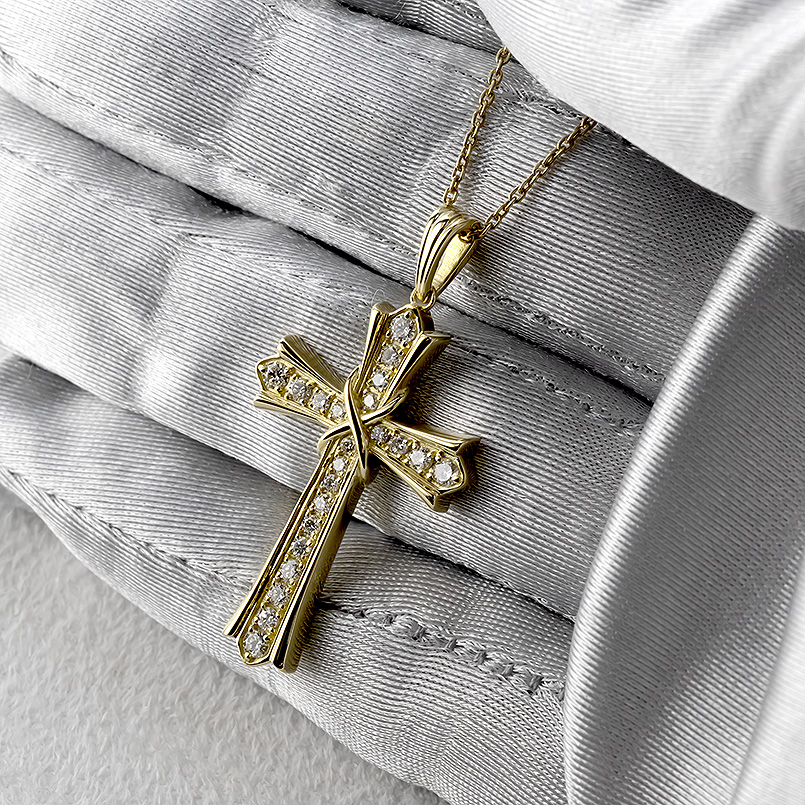 18金 ネックレス クロス ペンダントトップ ...の詳細画像4