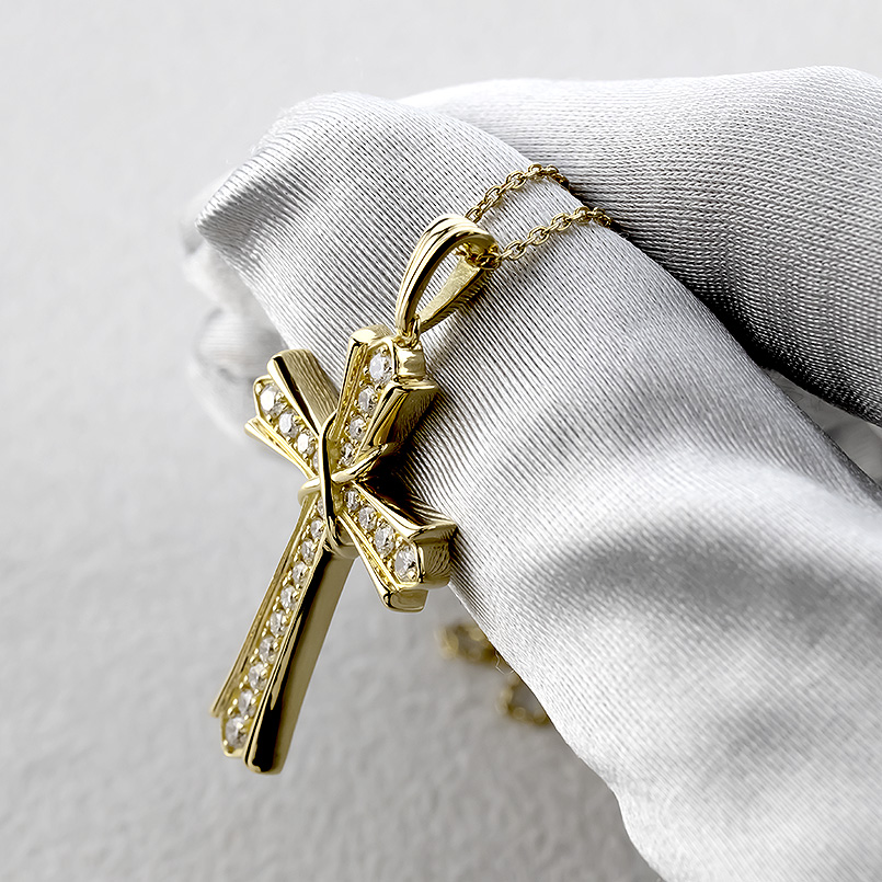 18金 ネックレス クロス ペンダントトップ ...の詳細画像3