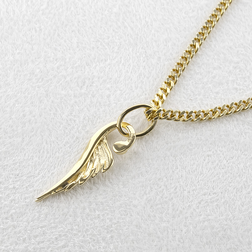18金 フェザー ネックレス ダイヤモンド ペンダントトップ メンズ 喜平 トップ 大ぶり 羽 羽根 ゴールド 18k シンプル 人気 エクストラ 送料無料 セール saleの画像