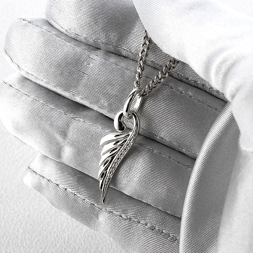 ジュエリー工房アトラス プラチナ フェザー ネックレス ダイヤモンド