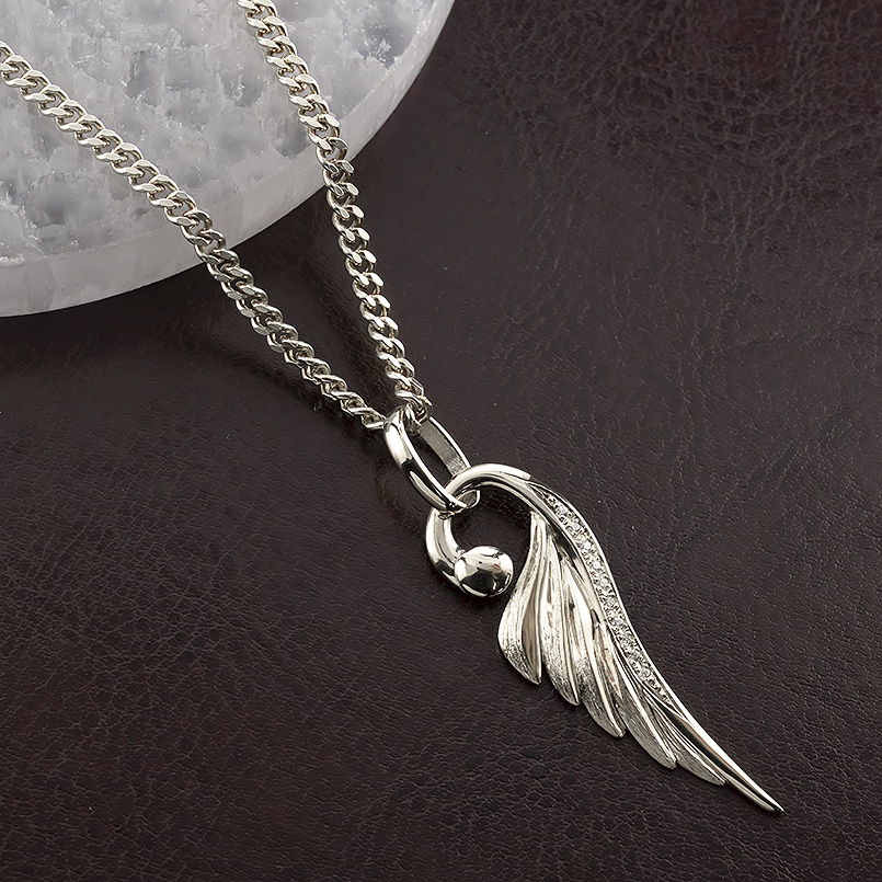 ジュエリー工房アトラス 純金 フェザー ネックレス 24金 造幣局検定