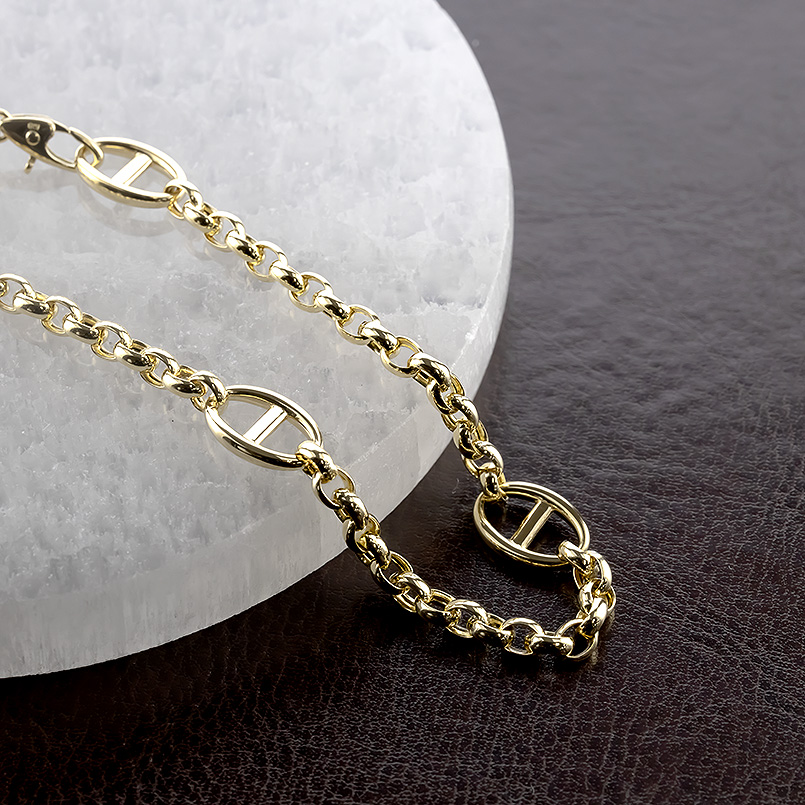 ジュエリー工房アトラス 18金 ブレスレット チェーンのみ 18cm 太め