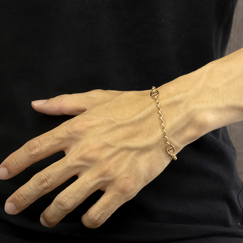ジュエリー工房アトラス 18金 ブレスレット チェーンのみ 18cm 太め