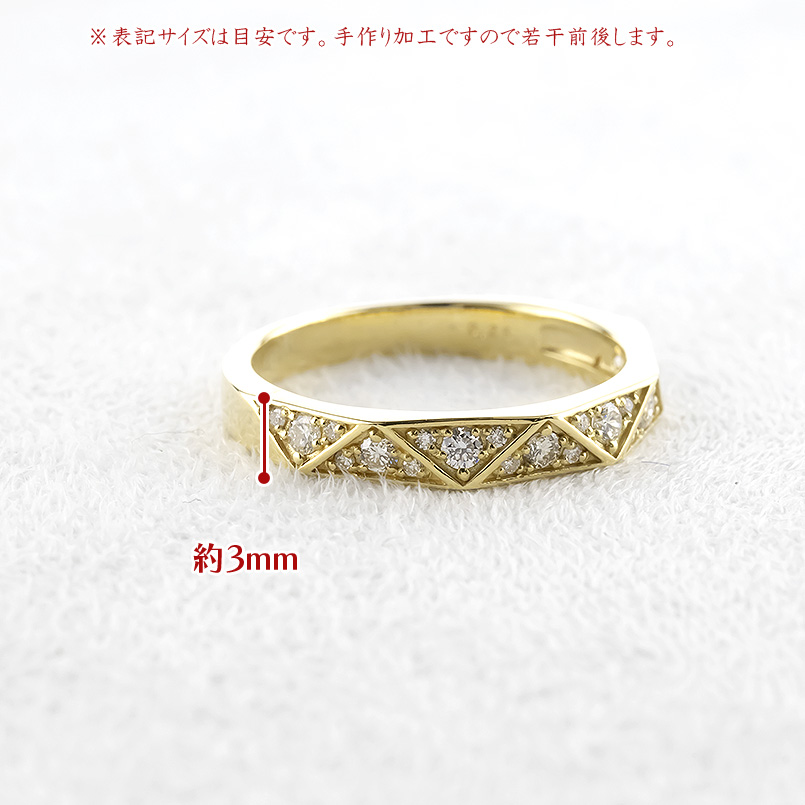 婚約指輪 18金 リング ダイヤモンド 0.25ct レディース 太め 指輪 ゴールド 18K トライアングル ピンキーリング シンプル 人気 おしゃれ 送料無料 セール saleの画像