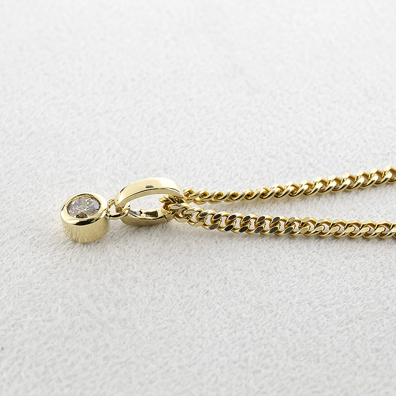18金 ネックレス ペンダントトップ 喜平 トップ メンズ ゴールド 18k ダイヤ 一粒 ブラウンダイヤモンド 0.5ct k18 キヘイ チェーン あすつく 送料無料 saleの画像