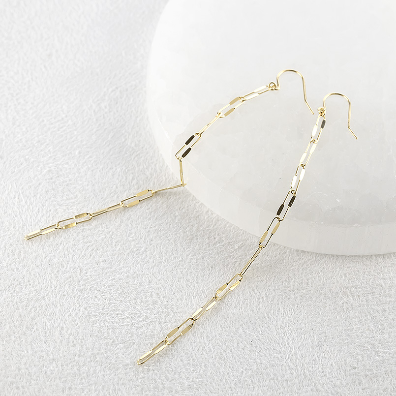 18金 ピアス ロングピアス ペア レディース クリップ型 揺れる ゆれる フックピアス 金 イエローゴールド18k シンプル 人気 あすつく 送料無料 セール saleの画像