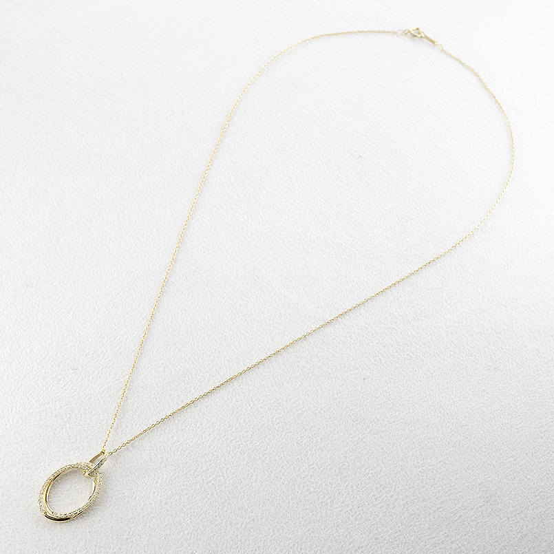 18金 ネックレス ダイヤモンド 0.27ct ペンダントトップ レディース 2連 大ぶり オーバル ゴールド 18k ペンダントヘッド 人気 送料無料 セール saleの画像