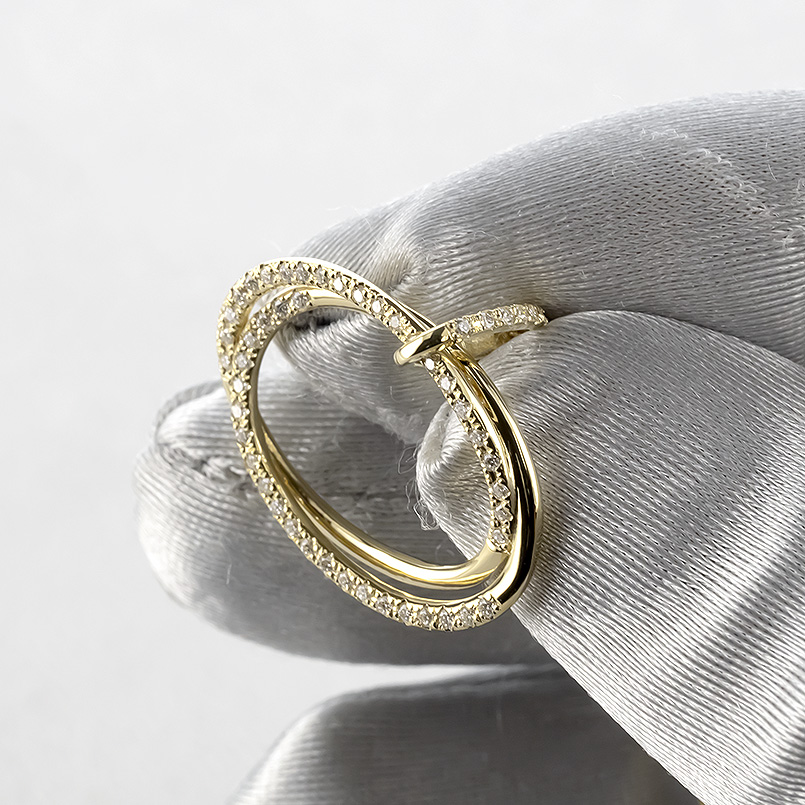 18金 ネックレス ダイヤモンド 0.27ct ペンダントトップ レディース 2連 大ぶり オーバル ゴールド 18k ペンダントヘッド 人気 送料無料 セール saleの画像
