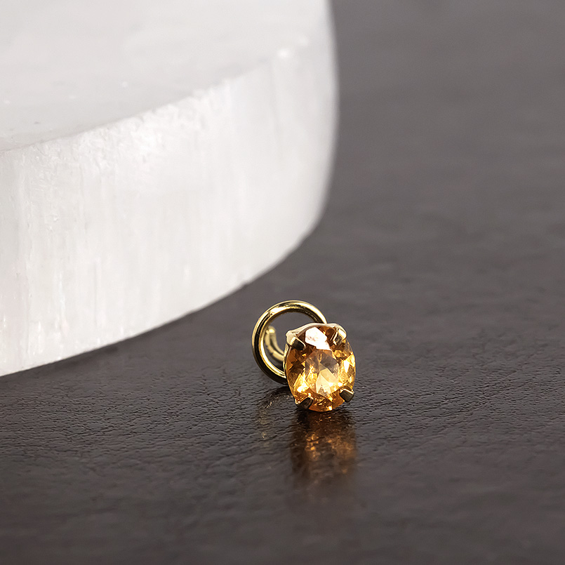 18金 ピアス オレンジガーネット レディース 片耳 ゴールド 18k つけっぱなし 簡単装着 キャッチのいらないピアス キャッチナッシャー あすつく 送料無料 セールの画像